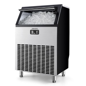 Simzlife Commercial Ice Maker, Stainless Steel, 200Lbs/Day, Ice Machine, 65Lbs Storage, Smart Control, for Party/Hotel/Bar, self-cleaning, Silver - 1 of 4