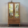 Lighted Glass Display Cabinet with Mirrored Back, Adjustable Shelves and Drawer, 51.6 in Traditional Curio for Collectibles-3irtyhousy - 3 of 4