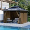 Aoodor 10' x 13' Gazebo Curtain Set Protecting Privacy Side Walls 4 Panels, Curtain Only - 2 of 4