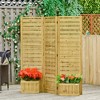 Outsunny Privacy Screen With 4 Wooden Planter Box, Flower Pot Vegetable ...