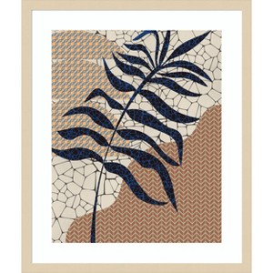 Amanti Art Palm Leaf Mosaic Design by Little Dean Wood Framed Wall Art Print - 1 of 4