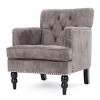 Upholstered Accent Chairs Living Room Chairs Wide Armchair Sale,Club Chair With Tufted Back And Nailhead Trim-Cuddlewood - 2 of 4