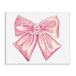 Stupell Industries Glam Diamond Glimmer Pink Fashion Design Bow Canvas Wall Art - 1 of 4