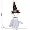 Gemmy Airblown Inflatable White Cat w/Oversize Witch Hat, 4 ft Tall, Multi - 3 of 4