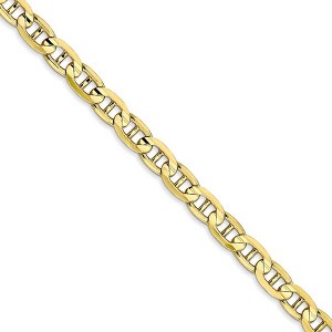 Black Bow Jewelry 4.5mm 10k Yellow Gold Concave Anchor Chain Necklace - 1 of 4