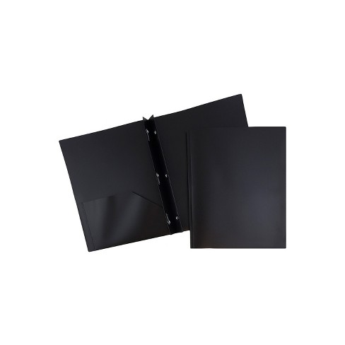 JAM Paper Plastic 2 Pocket POP Folders with Metal Prongs Fastener