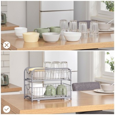LEDREM 2-Tier Under Sink Organizer, Bathroom Kitchen Storage, 2 Sliding Baskets, Stackable, Black — фото 6