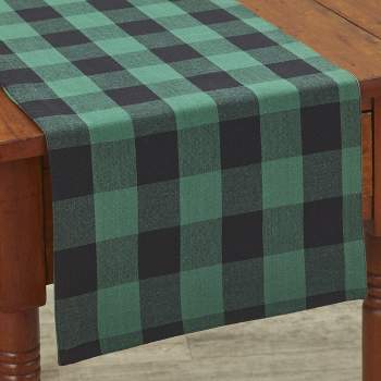 Park Designs Buffalo Check Backed Forest Green Table Runner 13" x 36"