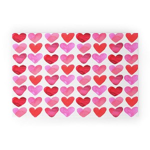 Amy Sia Heart Watercolor Looped Vinyl Welcome Mat - Society6 - 1 of 4