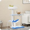 Gulches Blue 34 inch Ocean Cat Tree Small Cats Teddy Fleece Perch Platforms Sisal Posts Fish Toys Stable Base 15 lbs Tower - 2 of 4