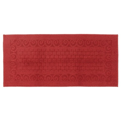 Farmlyn Creek Burgundy Rectangle Rug with Latex Backing, Indoor Outdoor Doormat (43 x 20 in)