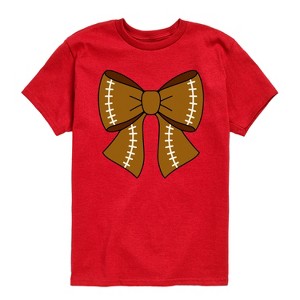 Boys' - Instant Message - Football Bow Short Sleeve Graphic T-Shirt - 1 of 4