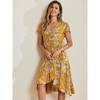 Allegra K Women's Tie Waist Beach Tropical Floral Printed Midi Wrap Dress - 2 of 4