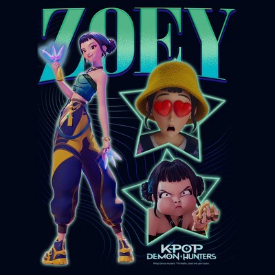 KPop Demon Hunters Girls KPop Demon Hunters Zoey Super Star Logo T Shirt - Navy Blue - Small — фото 2