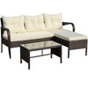 Sapphtopaz Patio Furniture Set Wicker Sectional Conversation Chairs with Cushions Coffee Table with Glass Table Top for Terrace, Garden - 3 of 4