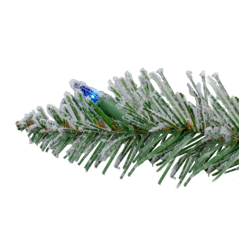 Northlight 9' x 10" Pre-Lit Flocked Pine Artificial Christmas Garland - Multi Color Lights, 4 of 6