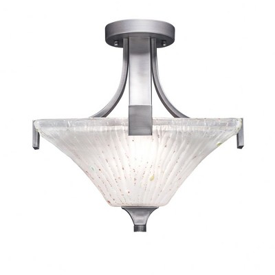 Toltec Lighting Apollo 2 - Light Flush Mount in  Graphite with 14" Square Frosted Crystal Shade