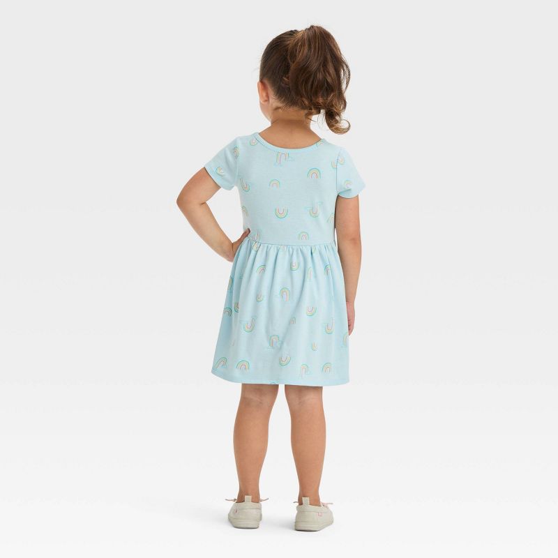 Toddler Girls' Rainbow Short Sleeve Dress - Cat & Jack™ Blue, 3 of 5