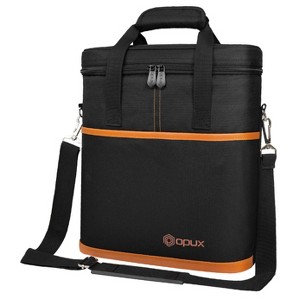 OPUX 3 Bottle Wine Carrier Tote, Insulated Leakproof Cooler Travel Bag, Portable Picnic BYOB Beach Party Gift Christmas - 1 of 4