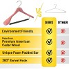 HARDW Cedar Hanger Wide Shoulder With Foam Bar (5 Pack) - 4 of 4