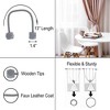 "Evideco French Home Goods Faux Leather Curtain Tiebacks with Wooden Tips – Flexible, No Installation Needed      " - 3 of 4