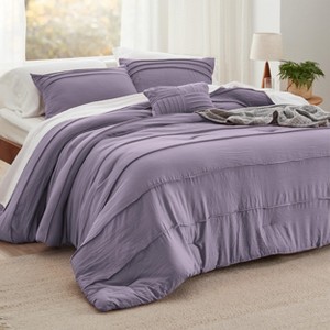 Bedsure Comforter Multi Piece Set Pinch Pleat Bedding OEKO-TEX Certified All Season Soft Cozy Bed Set for Bedroom Home Decor Christmas Gift - 1 of 4