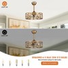 Parrot Uncle 22" Modern Brass Gold Crystal Caged Ceiling Fan Fandelier - 4 of 4