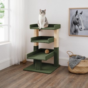 Cat Tree for Large Cats, Cat Activity with Scratching Post, Cat Tower for Large Cats, 3 Level Cat Play Perch - 1 of 4