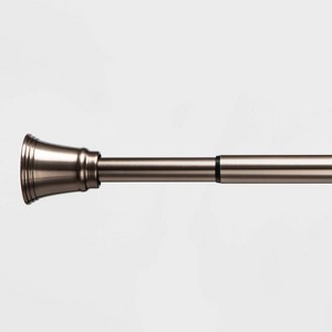 66"-120" Dual Mounted Indoor/Outdoor Tension Window Rod Light Gray - Threshold™: Aluminum, Metallic Finish, 120 Inch - 1 of 4