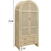 70.28"Wood Kitchen Pantry Pantry Unit Sideboard Cabinet Archway Cabinet With Adjustable Shelves,Pantry Cupboards With Rattan Door-Cuddlewood - image 4 of 4