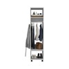 SEVOBAL Armoires 63 Tall Wardrobe with Mirror Three Shelves Casters Hanging Rod for Bedroom Storage and Closet Organizer, White, 16"*19"*63" - 2 of 4