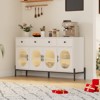 62 Inch Sideboard Buffet Cabinet with 4 Acrylic Doors & 3 Drawers, Adjustable Shelf Storage Cabinet for Dining Room, Living Room, Kitchen - 2 of 4
