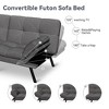 Dyonery 71" Convertible Futon Sofa Bed,Modern Linen Futon Couch with Detachable Cushion,Adjustable Backrest & Armrest - 3 of 4
