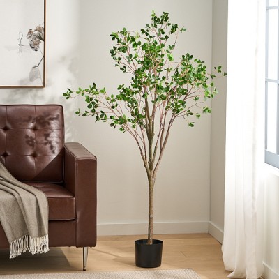 SKRAN Artificial Milan Leaf Bonsai,Faux Trees for Indoor Outdoor for Green Decorative Accent for Home,for Living Room,Office,Patio,Garden