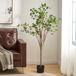 SKRAN Artificial Milan Leaf Bonsai,Faux Trees for Indoor Outdoor for Green Decorative Accent for Home,for Living Room,Office,Patio,Garden - 1 of 4