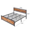 VECELO Twin/Full/Queen/King Size Bed Frame with Wooden Headboard, Metal Bed Platform No Box Spring Needed with Heavy Duty Steel Slat, Brown - 3 of 4