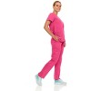 Hey Collection Women Scrubs Set 4-Way Stretch Mock Neck Top with Straight Leg Scrub Pants with Four Pockets - 3 of 4