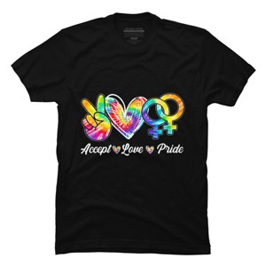 Adult Design By Humans Accept Love Tie-Dye Rainbow Pride By Marilynart T-Shirt - 1 of 2