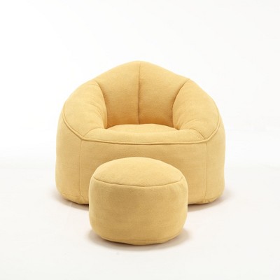 NicBex Bean Bag Chair Floor Chair with Padded Foam Padding Compressed Bean Bag, Upholstered Footrest for Living Room, Bedroom