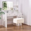 Hyleory Teddy Fabric Storage Ottoman, Vanity Stool Plush with Hidden Storage for Bedroom Living Room Vanity - 4 of 4