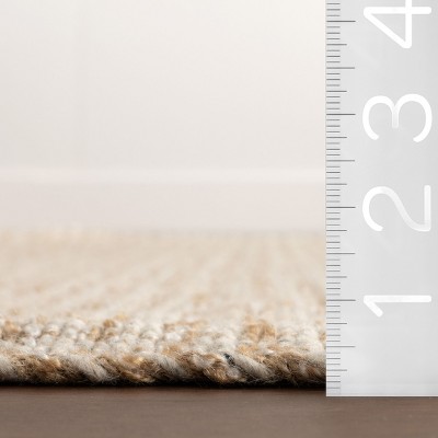 Ivory Checkered Flat Woven Wool and Synthetic Rug, 4' x 6'