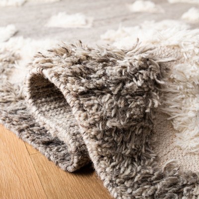 Ivory Bohemian Hand-Knotted Wool 6' x 9' Rectangular Rug