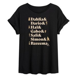 Women's - Disney - Dahlia Dario Hal Gabo Safi Simon Bazeema Oversized Graphic T-Shirt - 1 of 4