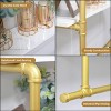 2 In 1 Heavy Duty Industrial Pipe Clothes Rail Floating Wall Mounted Hanging Display Closet Storage Shelf for Bedroom Laundry Room - 4 of 4