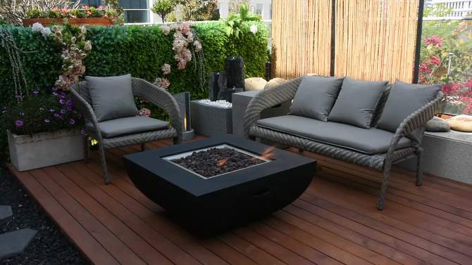 Aurora 34&#34; Outdoor Fire Pit Propane Table Backyard Patio Heater - Elementi, 2 of 7, play video