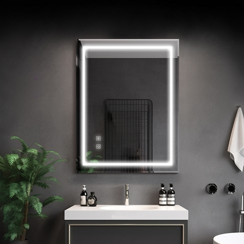 Dovelina Rectangular Beveled Edges Bathroom Vanity Mirror With Led ...
