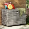 230 Gallon Rattan Deck Box With Wheels,All-Weather Outdoor Large Patio Storage Box,Outdoor Furniture -Maison Boucle - 2 of 4
