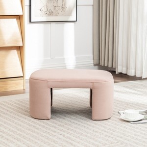 SEYNAR Modern Velvet Rectangle Accent Ottoman - 1 of 4