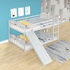 VASIP Full over Full Bunk Bed with Slide & Ladder - White Space-Saving Bed for Kids, Teens, Adults - Sturdy Metal Frame, Easy Assembly - 3 of 4