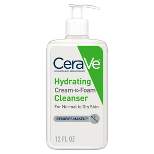 CeraVe Face Wash, Hydrating Cream-to-Foam Cleanser & Makeup Remover - 12oz